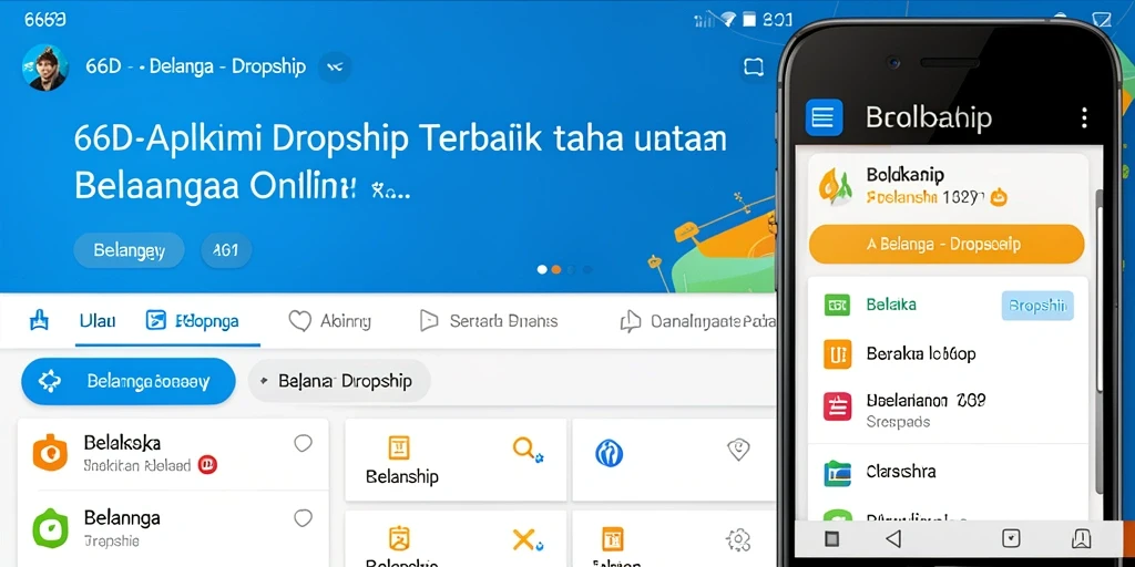 Tampilan antarmuka aplikasi 66D untuk dropship yang menarik dan fungsional.