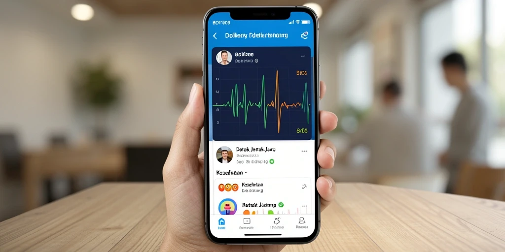 Antarmuka BOY303 yang menampilkan pemantauan detak jantung secara real-time.
