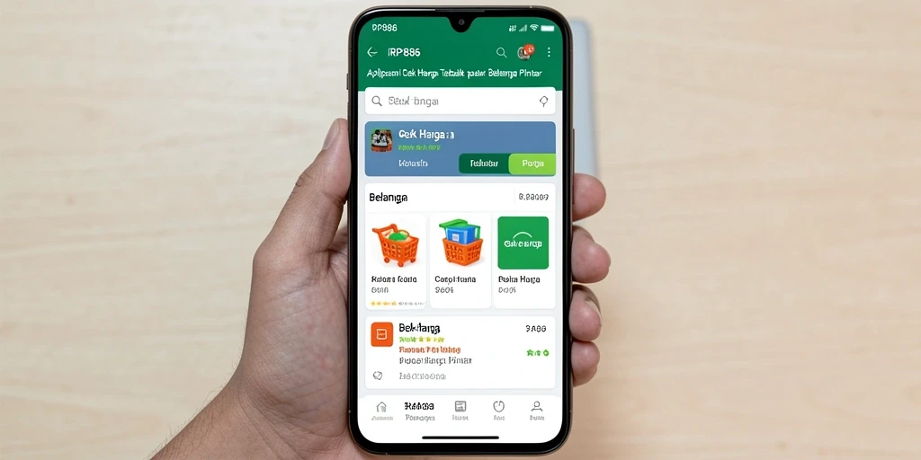 Tampilan antarmuka RP886 yang sederhana dan fungsional untuk Cek Harga.
