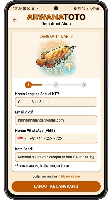 Cara Mudah Buat Akun Baru arwanatoto di Android